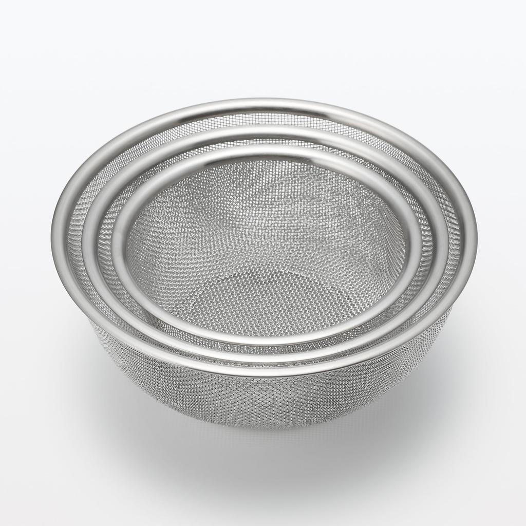 MUJI Edelstahl Maschen Durchmesser x Höhe 9 cm 12828921 Sieb, Groß, ca.. 22.5