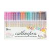 Dual-Tip Metallic Outline Pens Fluorescent Marker with Colorful Borders Smooth Tip Highlighters for Cards Crafts & Notes