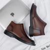 Fashion British Style Men's Ankle Boots Side Zipper Male Chelsea Boots High Top Men Shoes for Leather Warm Plush Fur Winter Boots Botas