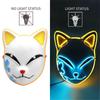 2025 Halloween Neon Mask Cosplay Japanese Anime Neon LED Demon Slayer Mask Halloween Party Costume Props