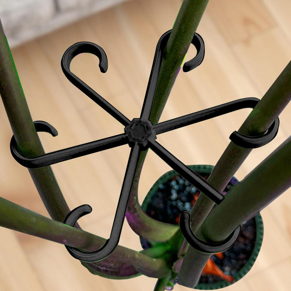 4Pcs Hanging Plant Stand Anti-Toppling Support Pole Plastic Hooks Fixator Flower Hydroponic Folding Fixed Garden Accessories
