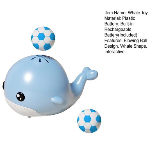 Electric Floating Ball Whale Toy with 2 Balls USB Rechargeable Babies Educational Whale Blowing Suspension Ball Interactive Toy Toddlers Boys Girls