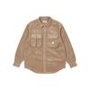 Cargo Cord Shirt Stone Unisex Tops Brown P23SHT073