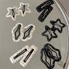 2Pcs Girl Hairpins Dot Print Star Cloud Shape Imitation Leather Hair Clips Non-Slip Stable BB Clips Hair Accessories