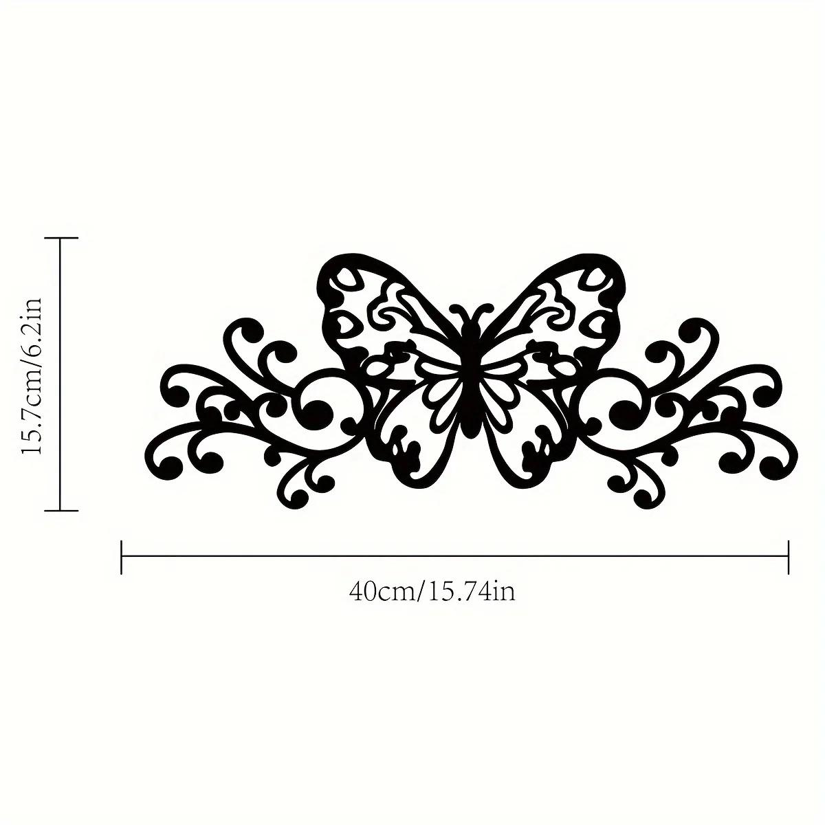 

1 шт. Красивая металлическая бабочка, свиток, настенное искусство для домашнего декора и настенного украшения детской комнаты чёрный