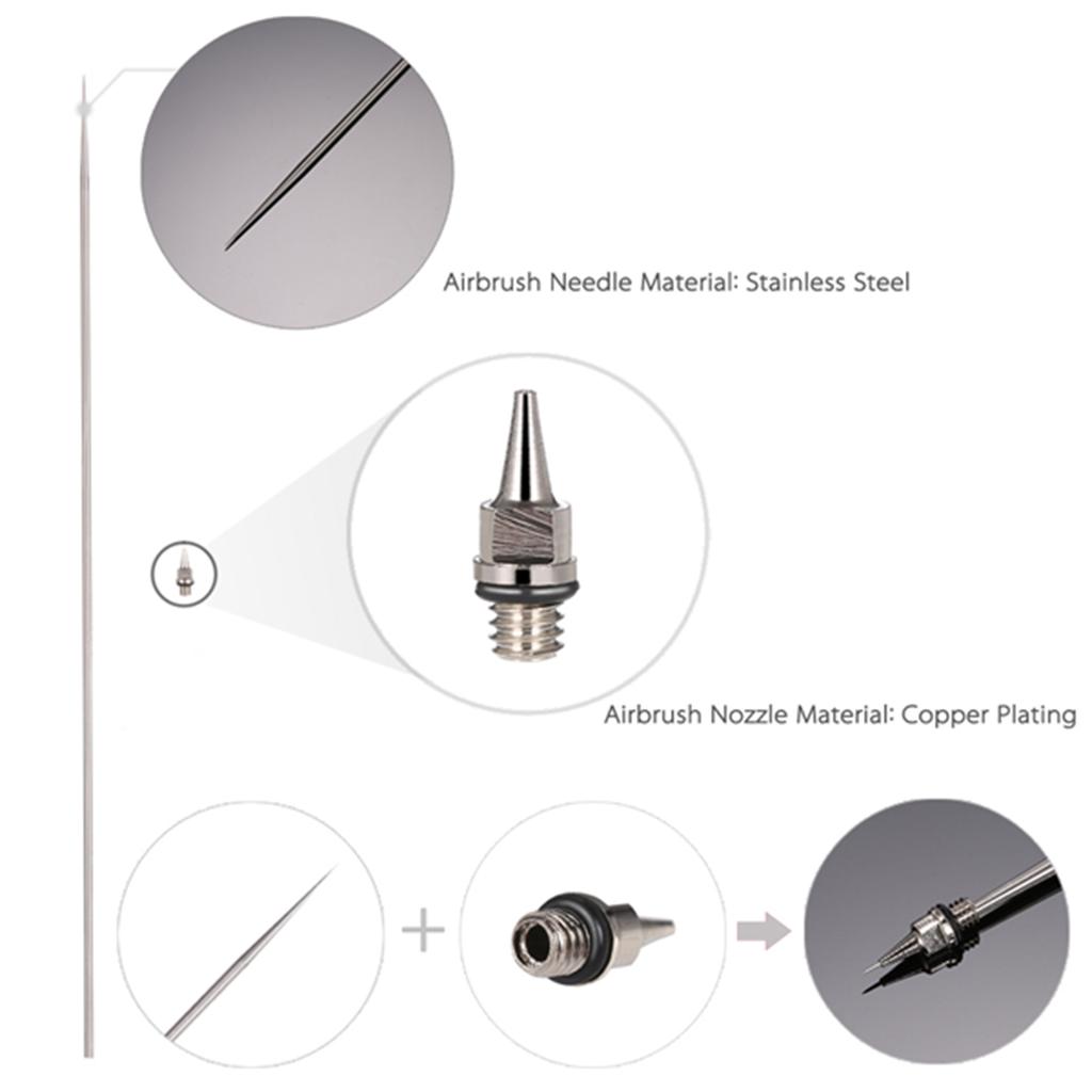 0.5mm Airbrush Nozzle And Needle Replacement for Airbrushes Spray Gun Model Spraying Paint Maintenance Tool Accessories
