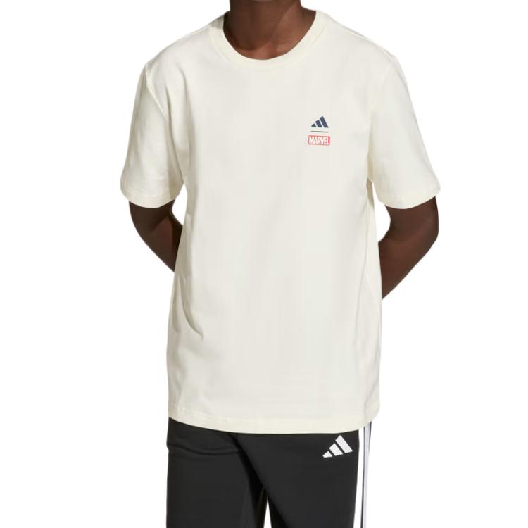 adidas X Marvel Collaboration T-Shirt Marvel Spider-Man Crew Neck Loose Fit Kids Tops JZ3555