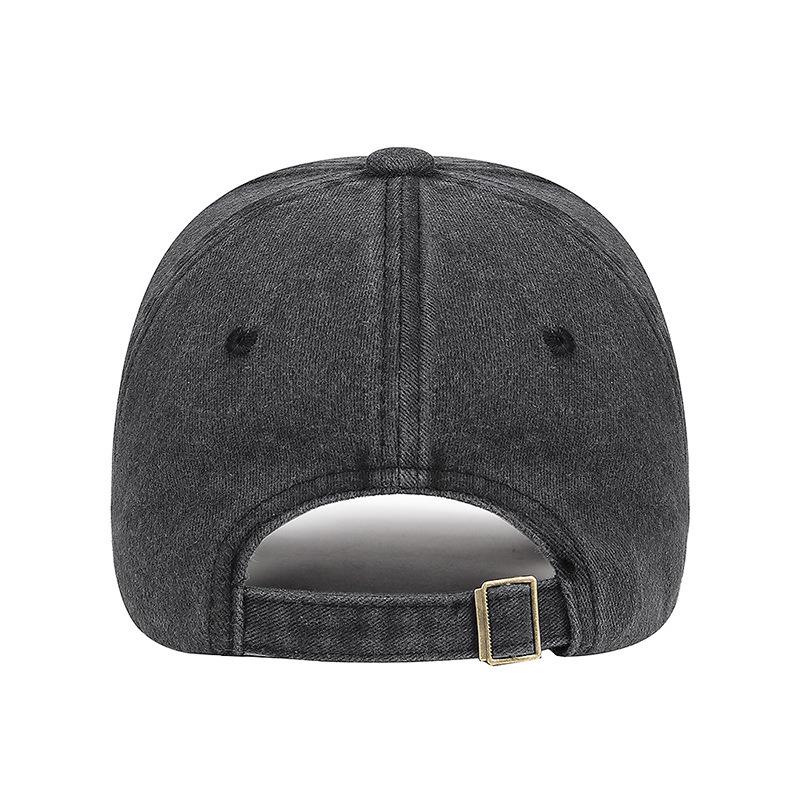 Zhen Yue Qi Cotton Baseball Cap with Distressed Patchwork and American Lettering Embroidery.