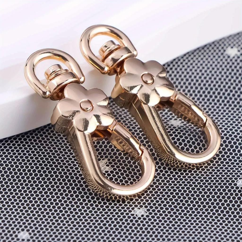 5 Stück Handtaschenverschlüsse Henkel Blume Karabiner Metallverschlüsse Drehauslöser-Clips Karabinerhaken Taschenschlüsselringe Schlüsselanhänger Taschenzubehör