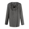 Women's Fashion Long Sleeve Lightweight Hooded Color Drawstring Top
