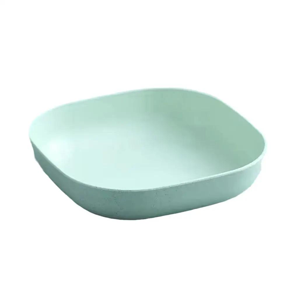 Leichtes Geschirr aus Weizenstroh, Speiseteller, Dessertteller, wiederverwendbare, unzerbrechliche Plastikteller für Picknick-Camping-Set