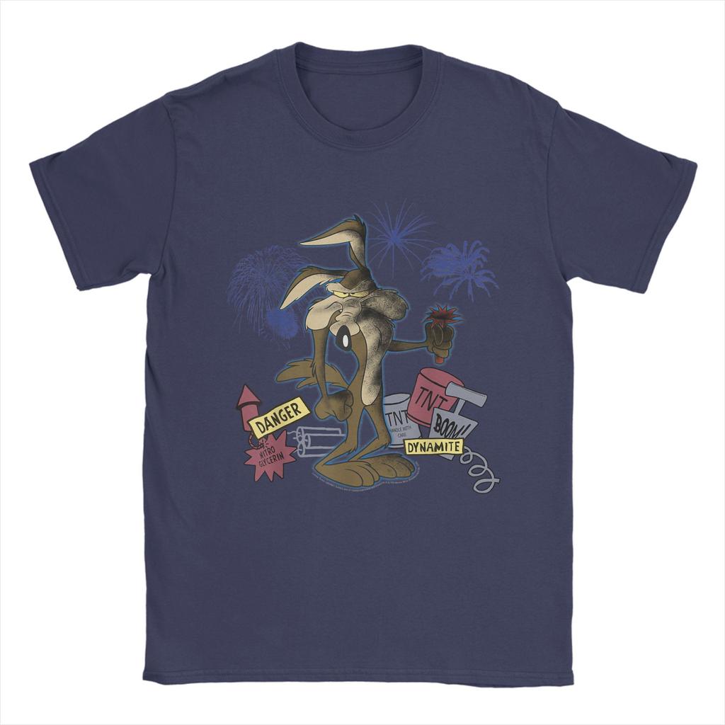 Men T-Shirt Wile E. Coyotes TNT Portrait Novelty Pure Cotton Tee Shirt Short Sleeve T Shirt Crew Neck Clothing Plus Size