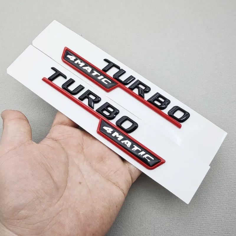 2pcs 3D ABS TURBO 4MATIC Car Letters Side Fender Trim Badge Emblem Sticker For Mercedes Benz AMG A45 A35 X247 W117 Accessories AT1