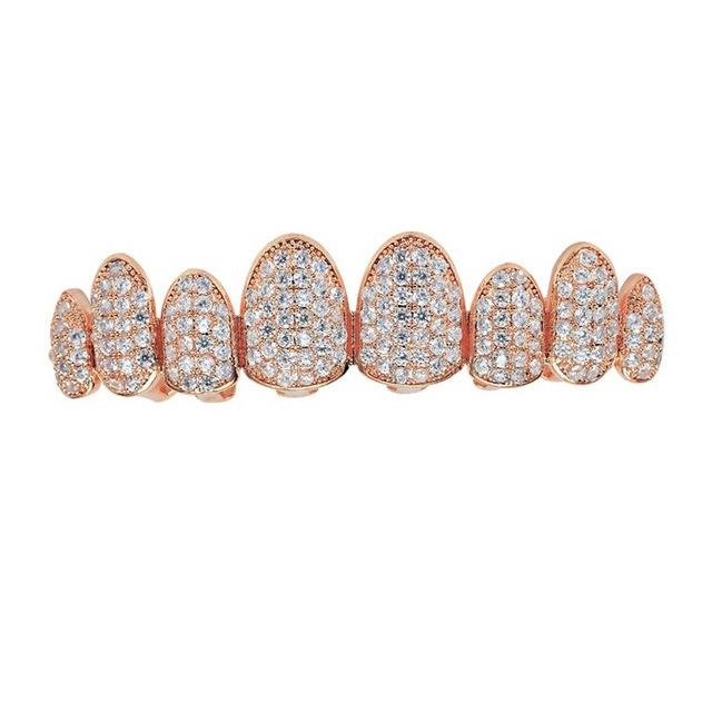 European and American New Tooth Socket Irregular 8 Teeth Inlaid Zircon Hip Hop Hiphop Halloween