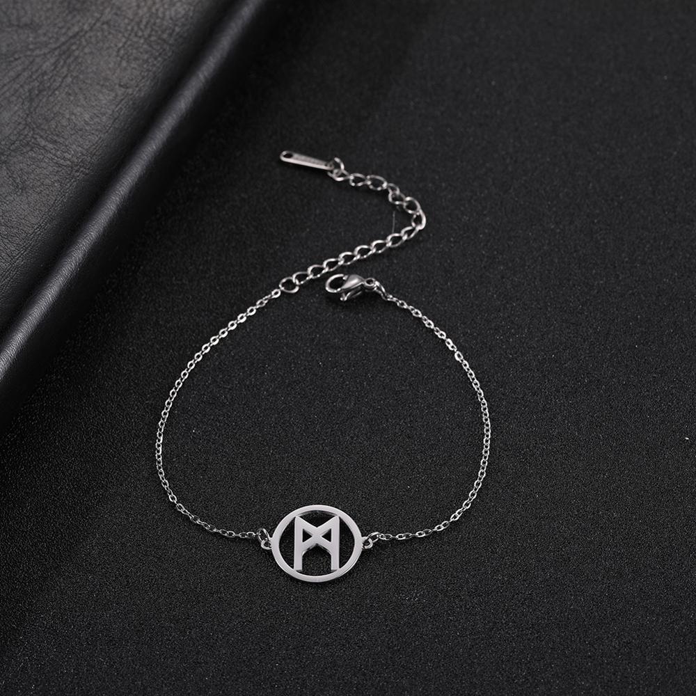 My Shape 24 Viking Runes Odin Stainless Steel Bracelet Adjustable Nordic Small Charm Cuff Bangle Jewelry Gifts for Women Female