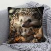 Hedgehog Pillowcase Cute Animal Cushion Cover Nature Wildlife Print Soft Home Decor for Bedroom Sofa Living Room