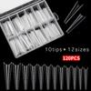 120pcs Kit Plastic Curve False Nails Art Dual Form French Tips Gel Extension Mode Acrylic Manicure Tool Accessories Sets