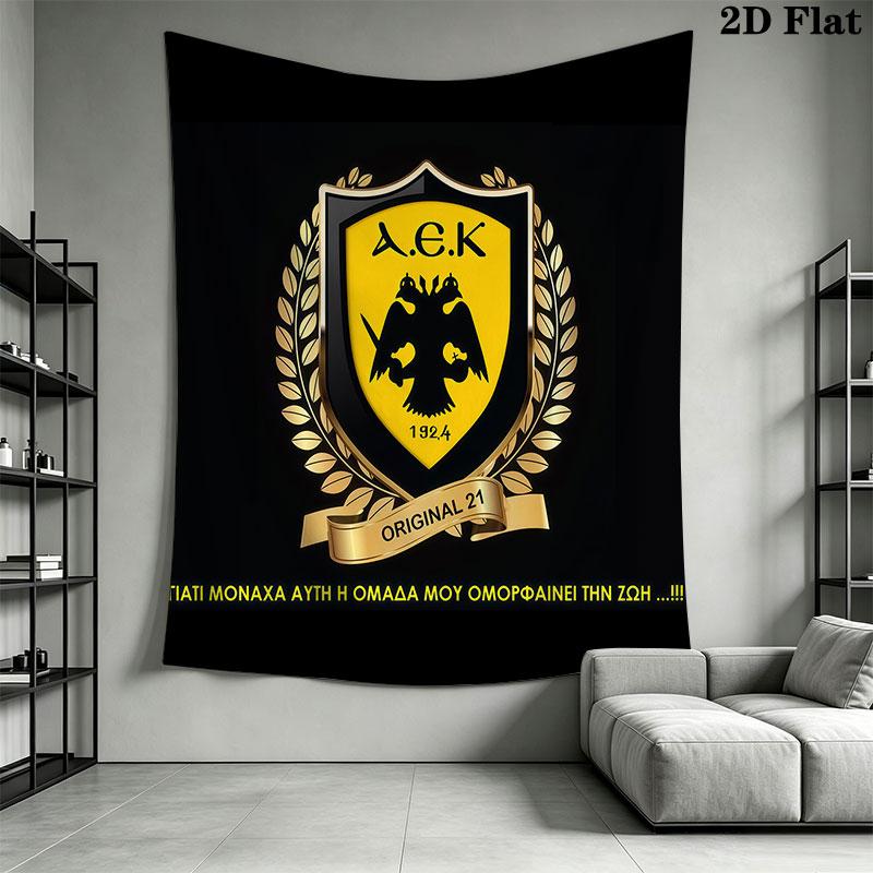 AEK Athens F.C Wall Hanging Printed Fabric Blanket Decorative Tapestries for Bedroom Living Room Home Decor