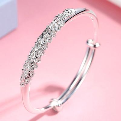 925 Sterling Silver Bracelets for Women Noble Phoenix Bangle Adjustable Jewelry Fashion Party Gifts Girl Student
