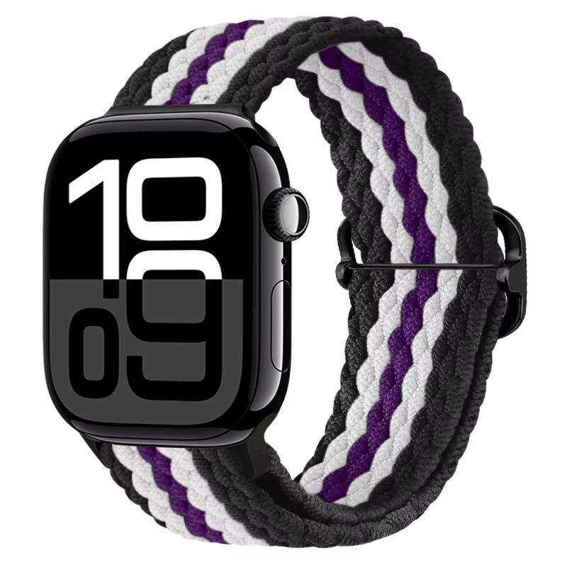 Nylon Braided Loop Band for Apple Watch Ultra/2 49mm 10 9 8 7 46mm 45mm 41mm 6 5 4 SE 44mm 40mm Elastic Strap for iWatch 3 42mm