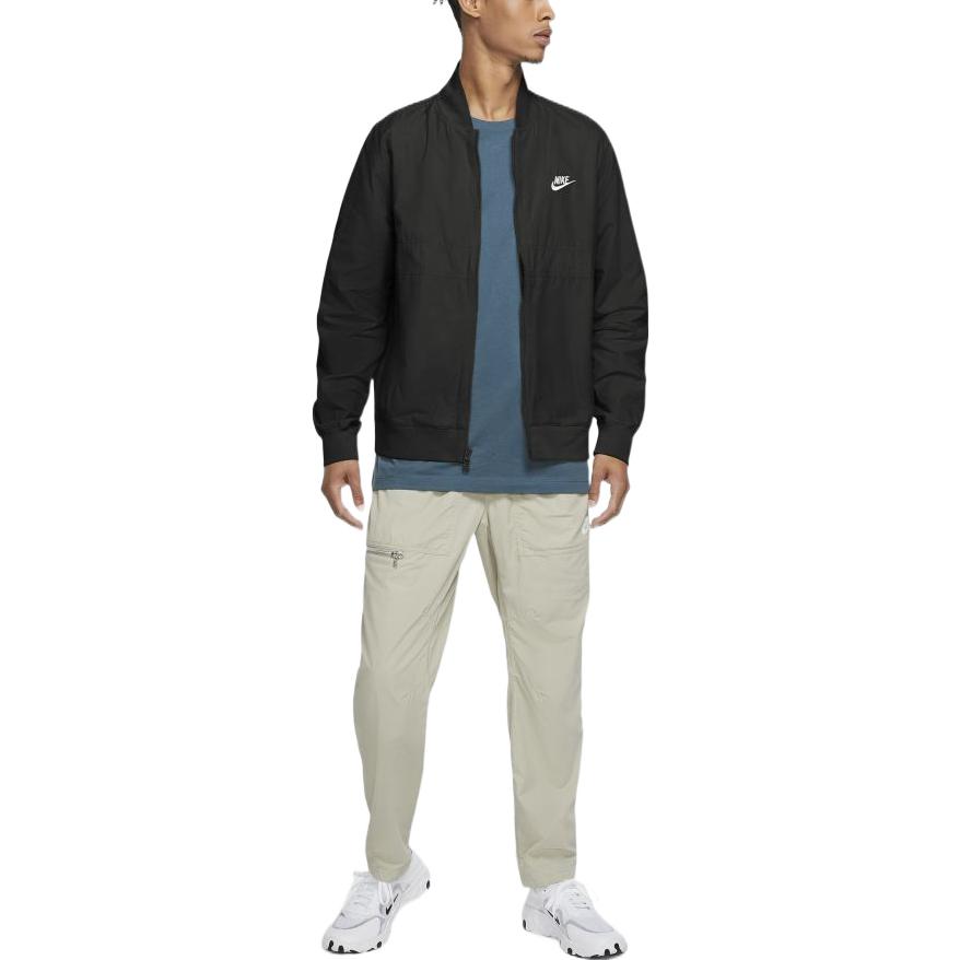 Nike Solid Color Zip-Up Long-Sleeve Jacket Men Jackets Black DN4459-010