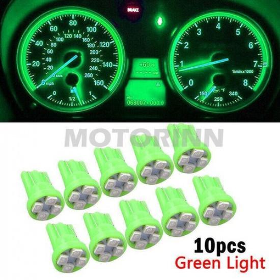 10* Зеленый T10 W5W 168 194 4-SMD LED Лампа для подсветки приборной панели автомобиля