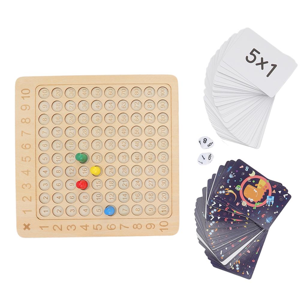 Math Multiplication Board Children Montessori Counting Educational Toys Wooden Multiplication Table