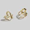 Fashion Irregular Hollow Heart Clip Earrings For Women Girls Non-Piercing Silicone Ear Clips Minimalist Stud Earring Jewelry