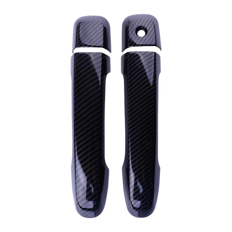1 Set Exterior Door Handle & Handle Bowl Cup Covers Trims Carbon Fiber Grain Fit for Toyota Land Cruiser Prado FJ150 2010-