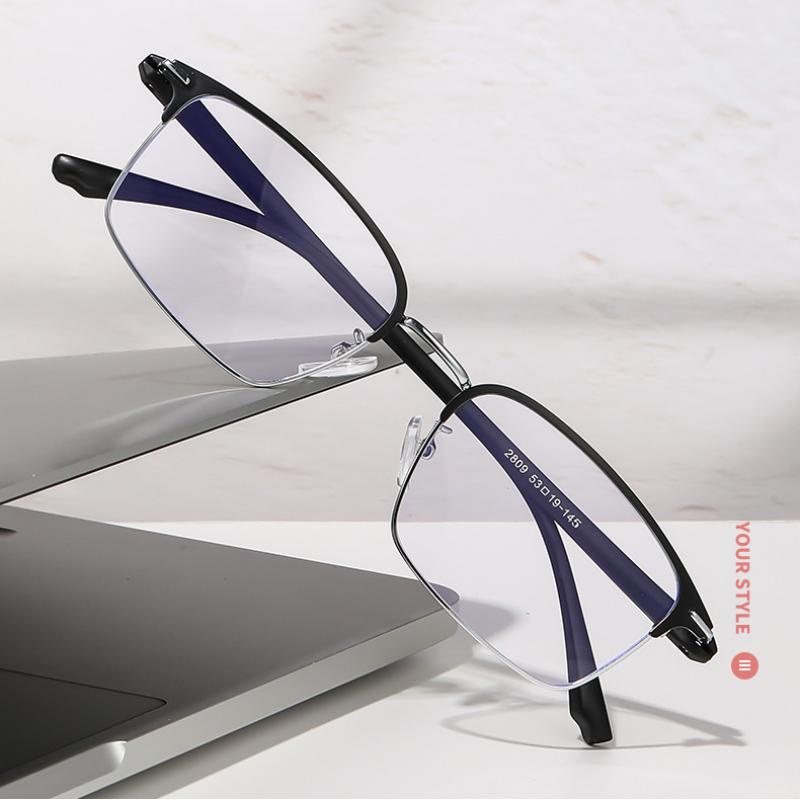 Business Style Reading Glasses for Women Men Unisex Transparent Square Metal Frame Far Sight Eyewear HD Lens Eyeglasses Diopter