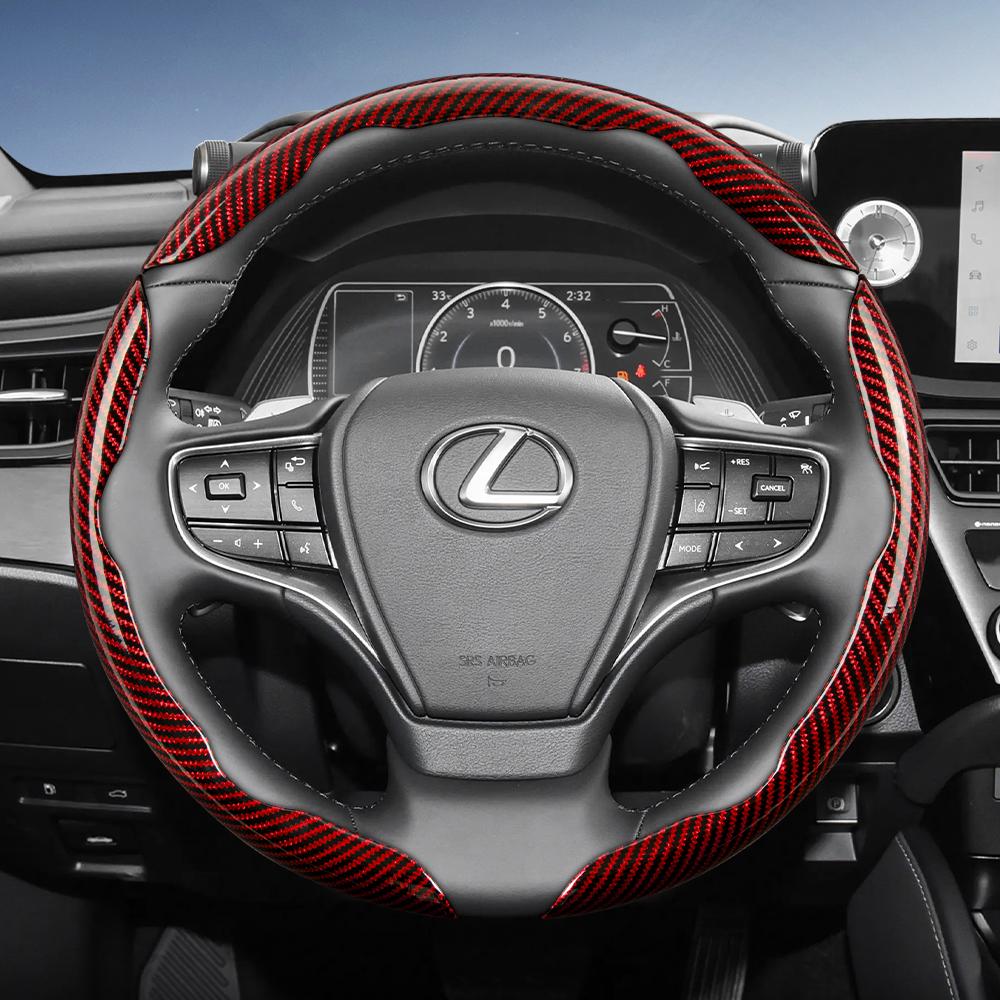 Alkalmas Lexus Szénszálas Textúrájú Kormánykerék Borítás Szegecselt Gyorskioldó Kialakítással, Tartós, Olyan Modellekhez, Mint az Rx Nx Es Gx Lbx Ux Is Rz
