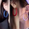 Neon Hoop Earrings for Women Exaggerated 80s 90s Colorful Chunky Statement Hoops Earring Lightweight Hypoallergenic Big Hoops for Glow Party Outfits