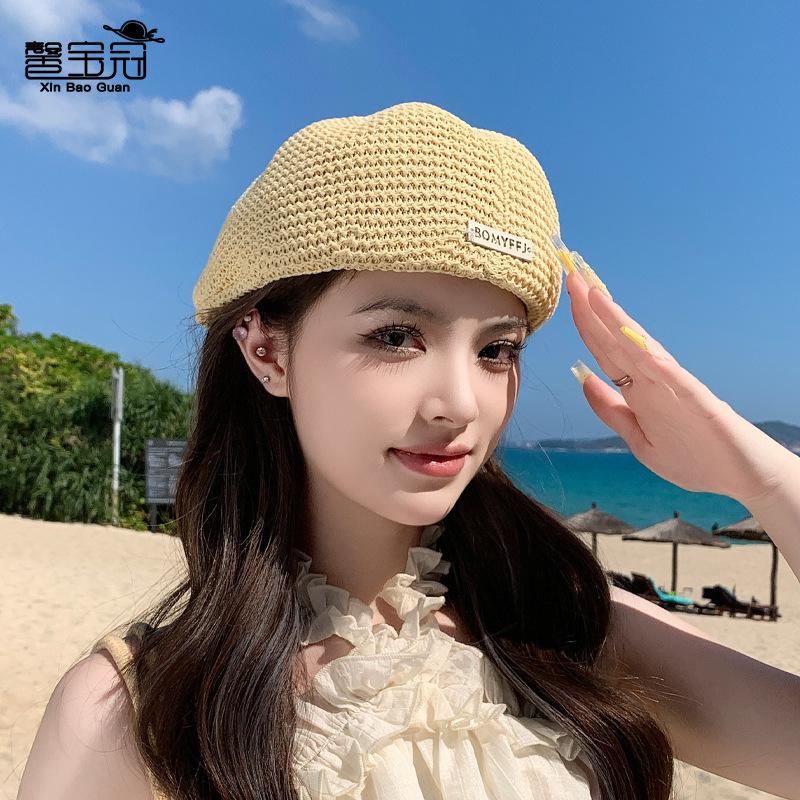 Spring and Summer Beautiful Hats Women's Fashion Versatile Face Small Beret Advanced Sense Two Wear Duck Tongue Forward Hat