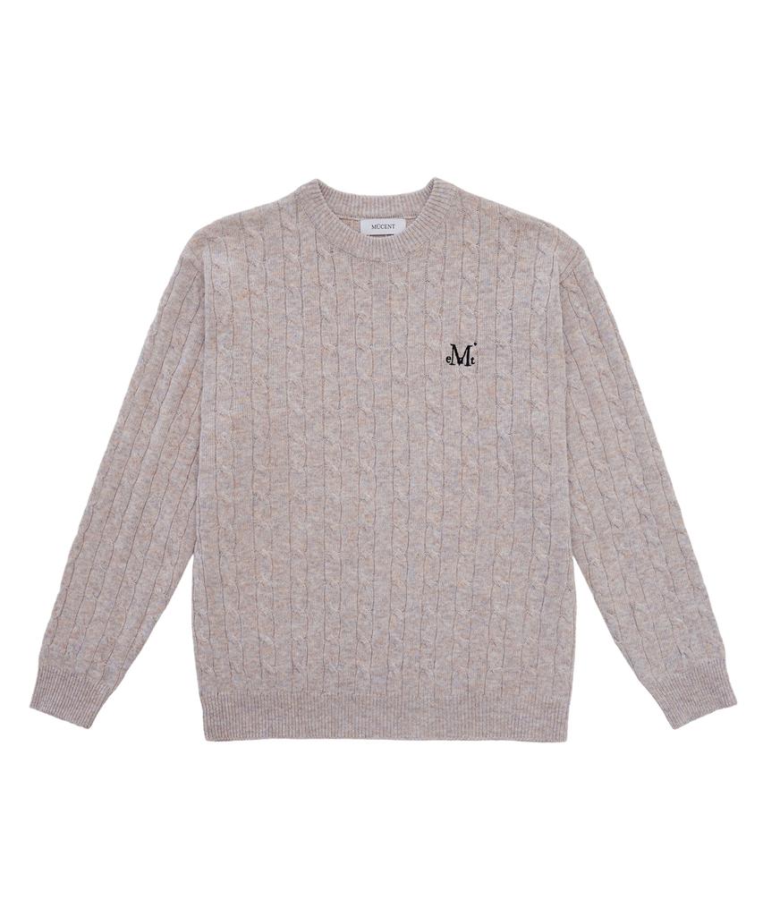 Mucent Mani Round Neck Cable Knit (3 Colors)