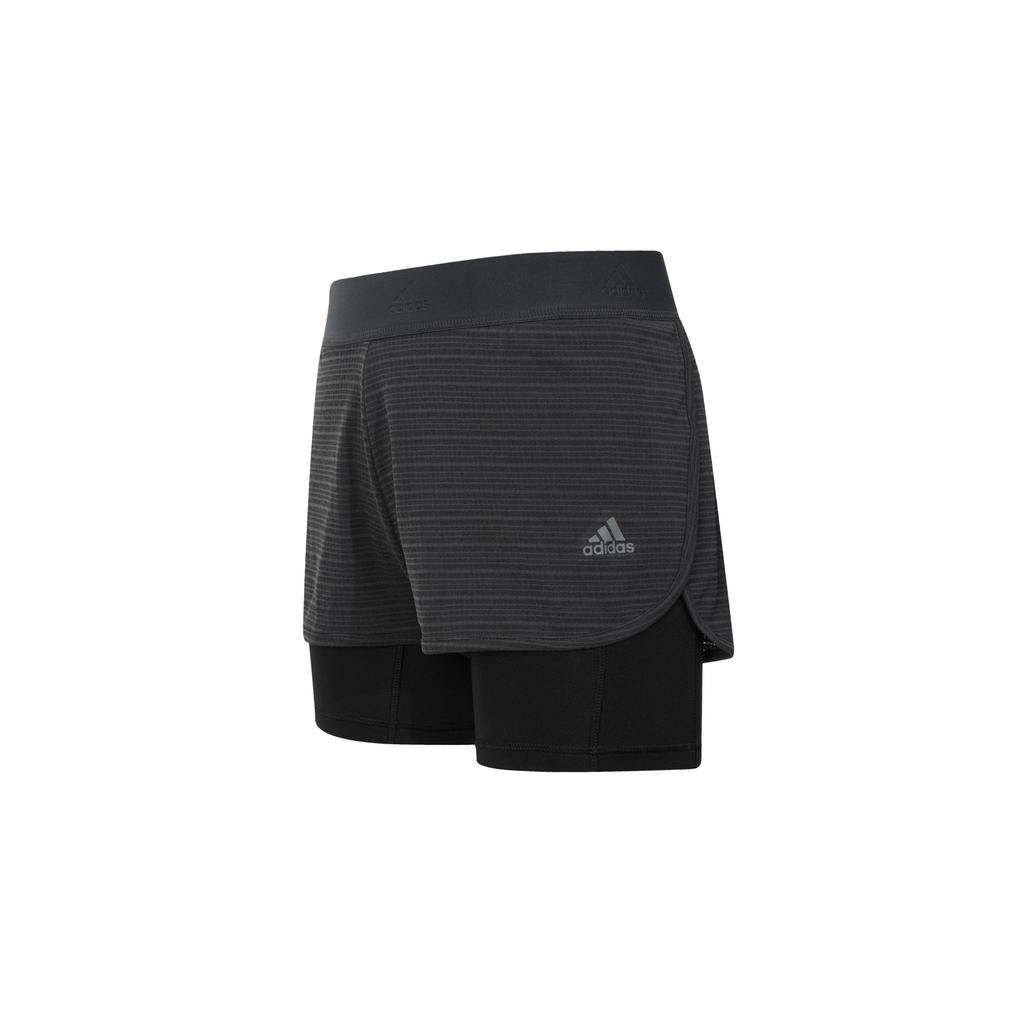 Adidas Two-In-One Double-Layer Knit Training Shorts Women Bottoms Black CW4054