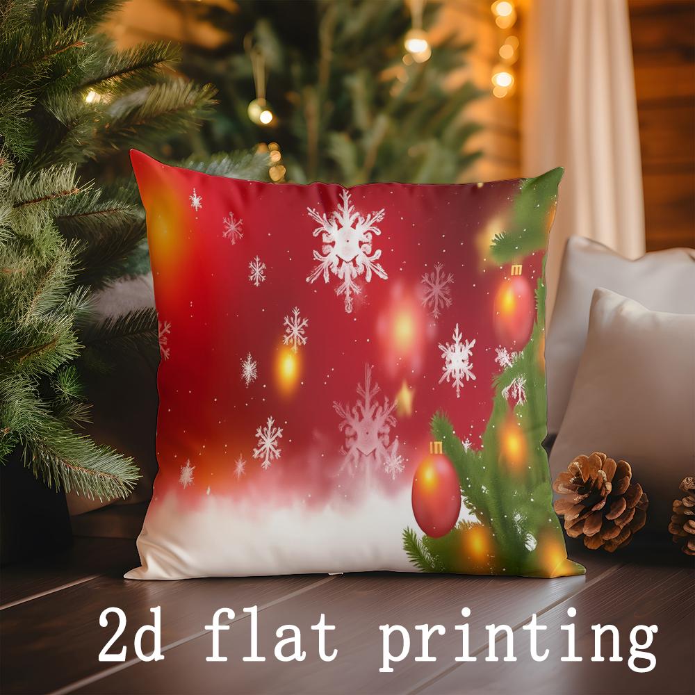 Home Decor Christmas Themed Decorative Pillow Covers Pattern Cushion Cover Suitable for Sofa Bedroom Car Pillow Cover