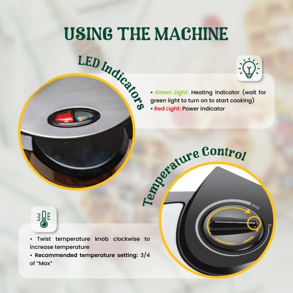 WM-25 Belgian Household Breakfast Machine Waffle Maker with Temperature Control Stainless Steel Electric Baking Pan