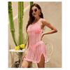 Fashion Knitted Hollow Out Tank Top Beach Cover Up Dress Summer Vacation Bikini Sunscreen Shirt Short Beach Dress Holiday Elegant Loose Clothing