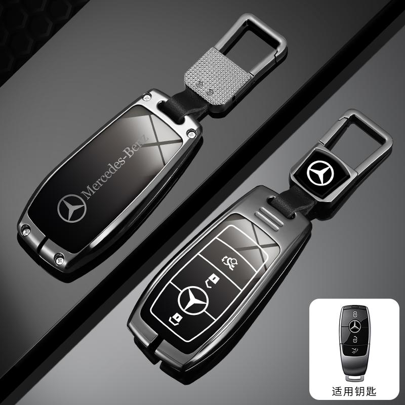 RPO5   Leather Car Key Case Fob for Mercedes Benz A B C S Class AMG GLA CLA GLC W176 W221 W204 W205 Suede Car Key Cover Bag