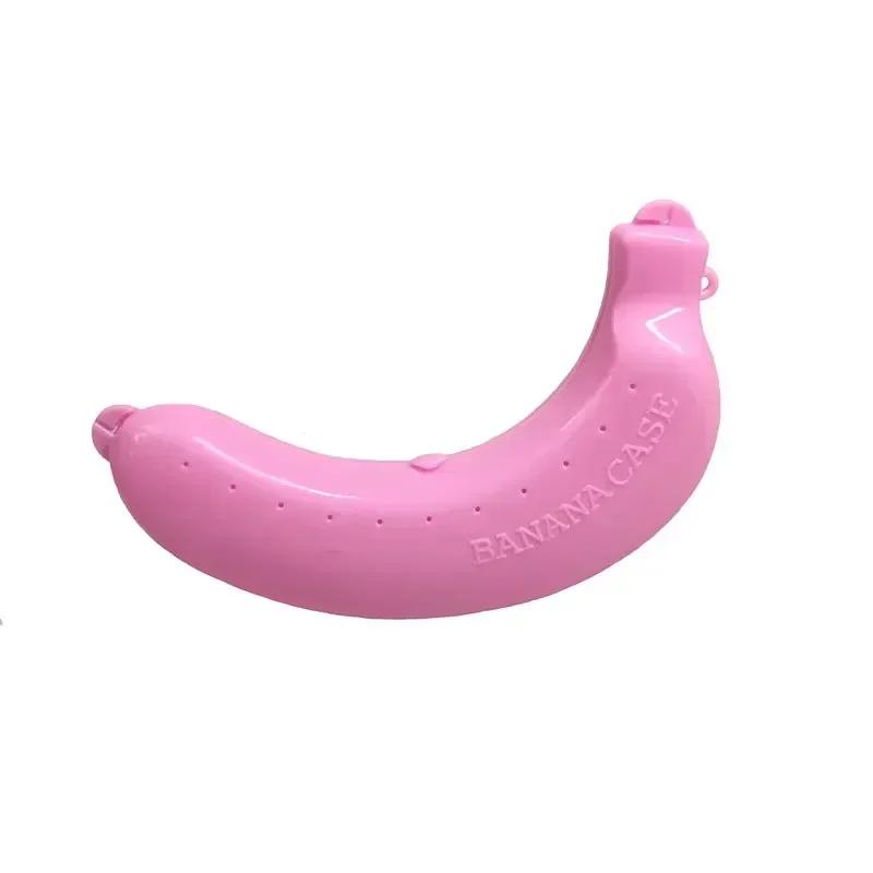 

1Pc Portable Banana Case 3 Colors Banana Saver Plastic Banana Protector Box Banana Storage Container for Home Outdoor Travel розовый