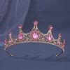 Retro Baroque Crown Tiara Alloy Rhinestone Princess Stage Performance Small Crown Accessories Bridal Jewelry