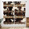 Western Cow Skull Curta,Beige Southwestern Bohemian Geometric Pattern Native Aztec Longhorn Head Cowboy Farmhouse Country