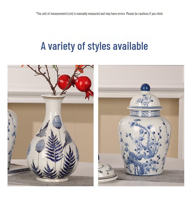 Chinese Retro Blue and White Porcelain Vase for Elegant Flower Arrangements