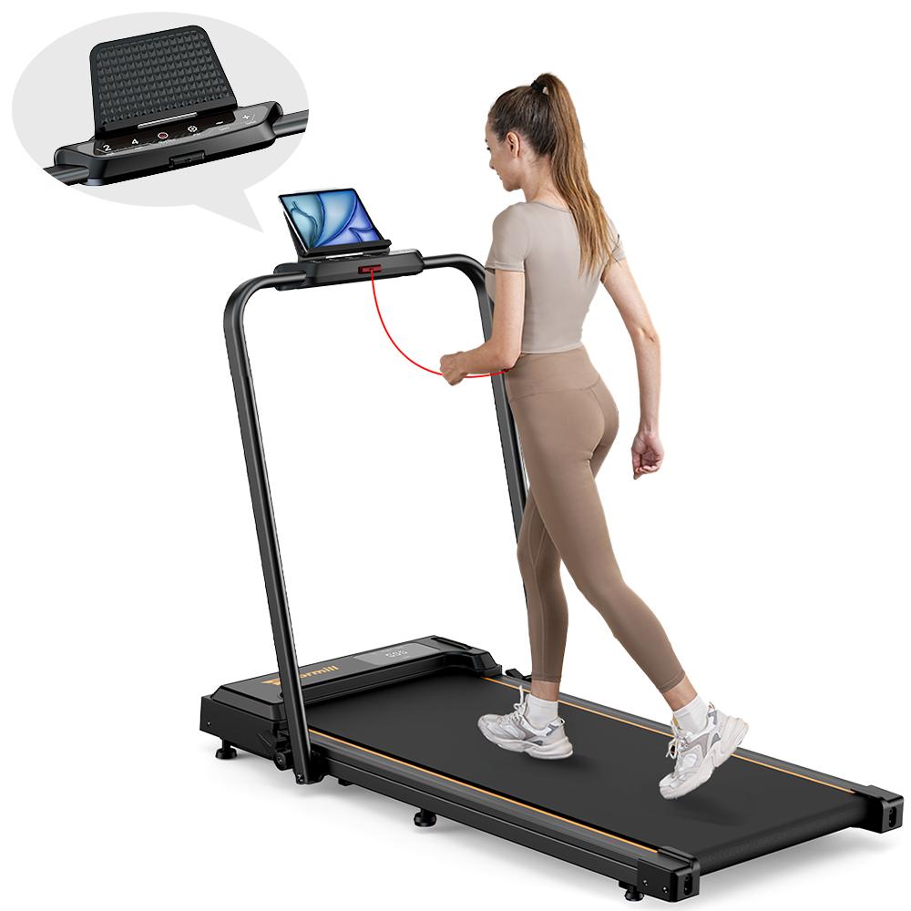 Formill FT51 2-in-1 Treadmill Black/Orange | 1-10KM/H | LED Display | 120KG Capacity | Home Gym Cardio Fitness