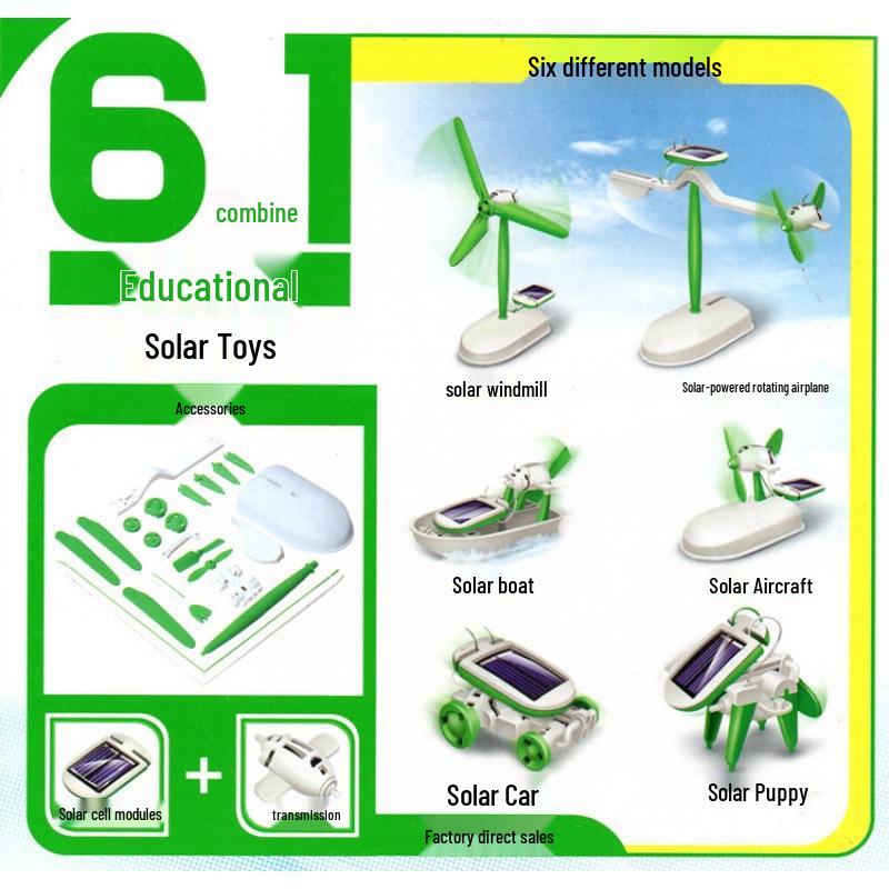 Solarbetriebenes 6-in-1 Lern-Wissenschaftsspielzeug für Kinder