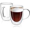 250/450ml Beste Dubbelwandige Glazen Drinkware Transparante Waterbeker met Handvat Geïsoleerde Koffiekop Geschikt voor Dranken Koffie Melk