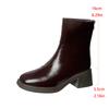 Mid-Autumn Heel Thick Heel Round Head Commuter Fashion Boots Women's British Style After Zipper Chelsea Women's Boots