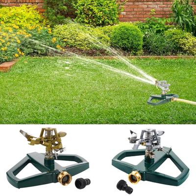 Garden Impact Sprinkler Heavy Duty Pulsating Sprinkler with Metal Base 360-Degree