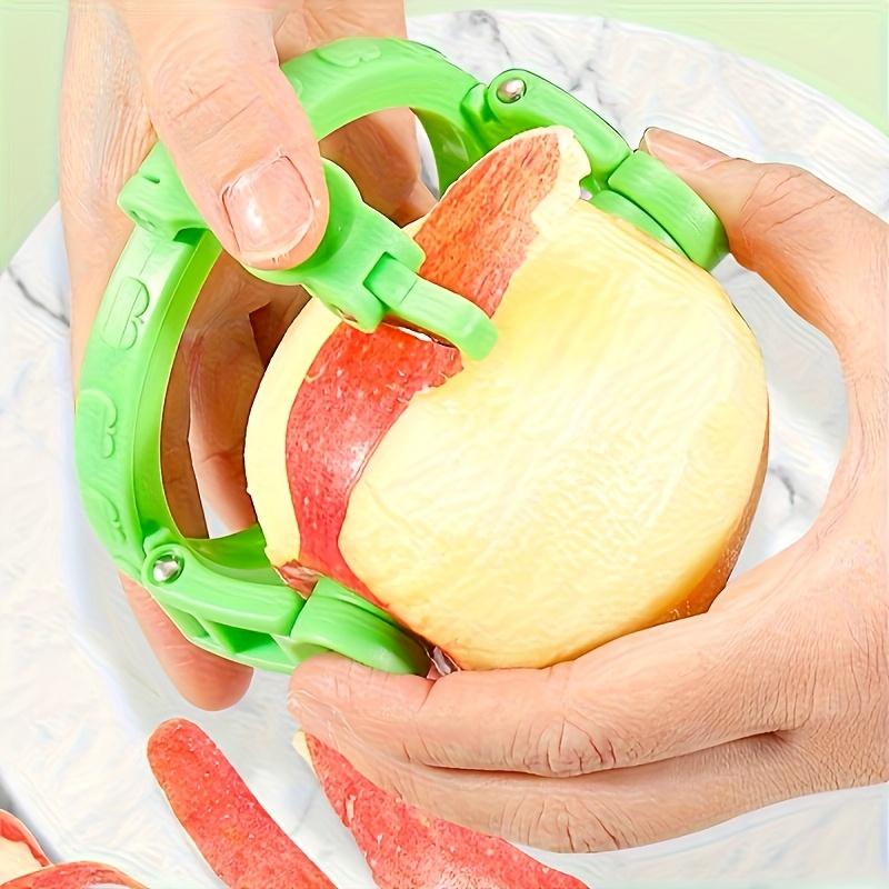1pc Ergonomic Rotating Fruit Peeler Quick Efficient Green Plastic Kitchen Gadget for Apples,Pears,Melons FoodGrade Design Ideal for Home Restaurant