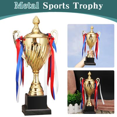 Goldener Pokal Höhe 35,5 cm Fußballtrophäe Wettbewerbstrophäe Metall Sporttrophäe Gewinner Trophäen für Gewinner Kinder und Erwachsene